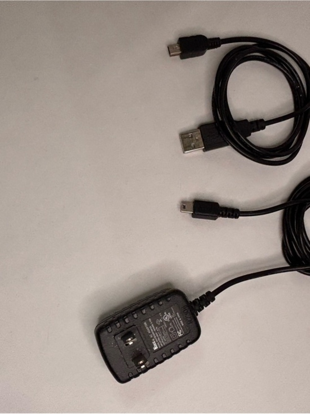 Black Micro USB Power Cable with AC Adapter